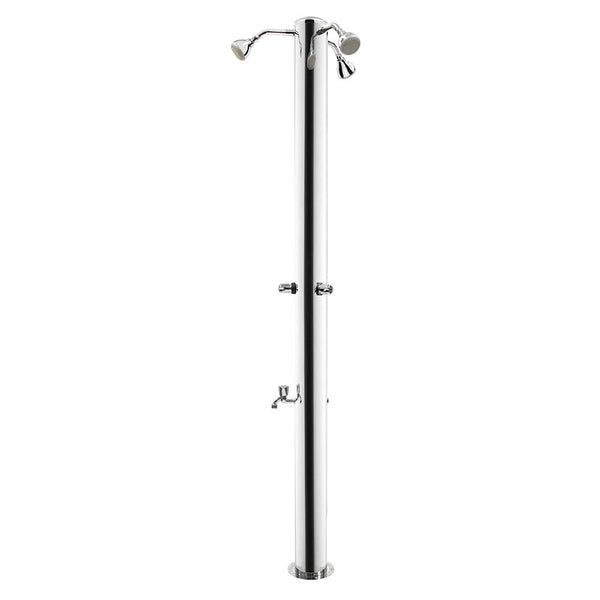 prezzo Doccia da Giardino Tripla 3 Rubinetti e Lavapiedi ATI Docce MUL-3R Inox Anodizzato
