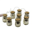 Festone bottiglie filo 8 pezzi vetro platino con led 200cm 