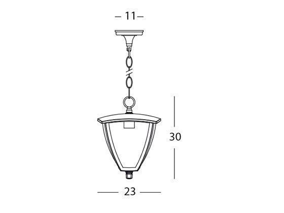 Lampada a Sospensione da Esterno E27 in Alluminio Sovil Grigio