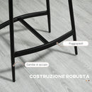 Set 2 Sgabelli da Bar in Stile Industriale 48,5x38,5x68,5 cm in Finta Pelle Nero e Marrone   