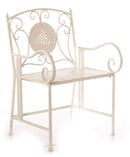 Sedia da Giardino 58x45xH90 cm in Metallo Bianco