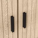 Set 2 Comodini Stile Nordico 48x40x48 cm in Legno Canettato Rovere e Nero  