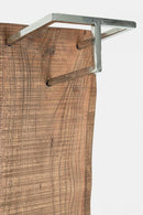Set 2 Appendiabiti da Parete in Legno Ganci in Acciaio