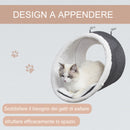 Amaca per Gatti 48x35x35 cm da Termosifone o Finestra Grigio e Bianco