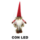 Gnomo tessuto con led rosso cm 15x11xh45