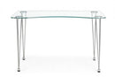 Scrivania Rondò 120x60 in Vetro Bianca