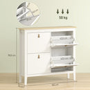 Scarpiera Slim 105x24x95,5 cm con 4 Cassetti e Ripiani Regolabili per 20 Paia di Scarpe EU44 in Pannello Truciolare Bianco      