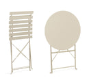 Set 3 Pezzi Bistrot da Giardino con Tavolo e 2 Sedie in Acciaio Verniciato Austin Gypsum  