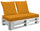 Cuscini per Pallet 120x80 cm Seduta e Schienale in Similpelle Mariotti Belem Arancione