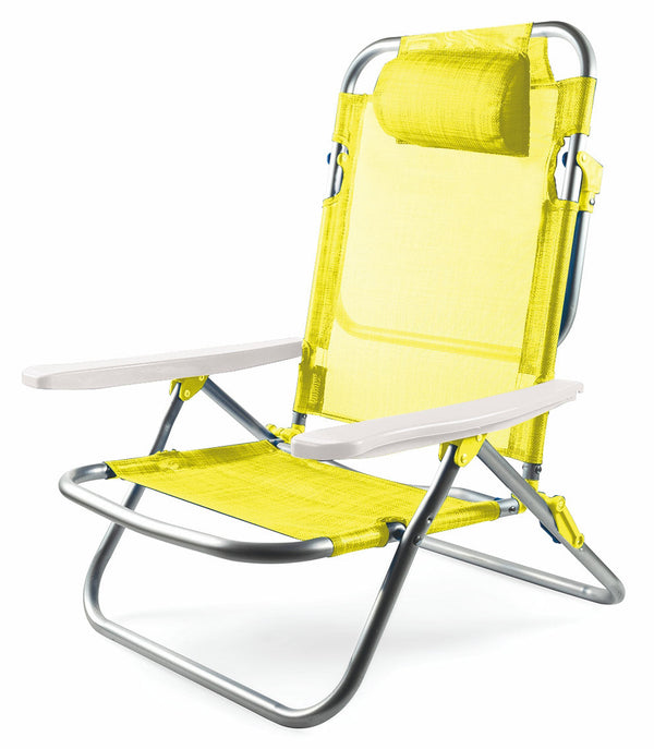 sconto Spiaggina Sedia a Sdraio Prendisole in Alluminio e Textilene Soriani Brasile Gialla