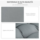 Set 3 Cuscini Seduta e 2 Schienali per Pallet in Poliestere Imbottito Grigio scuro