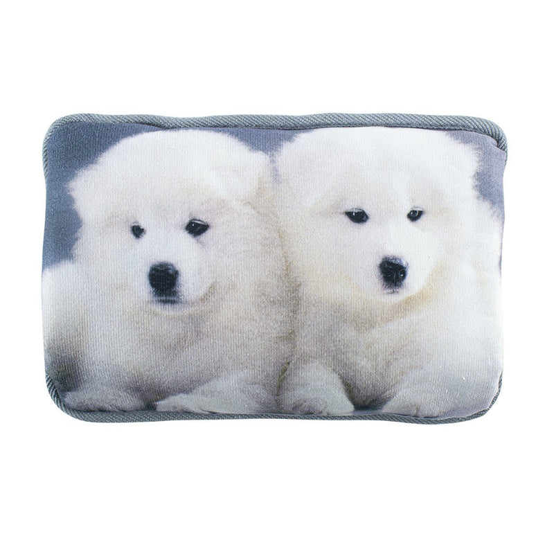 Borsa Acqua Calda Elettrica Scaldamani Ricaricabile Cuccioli Grigio