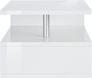 Tavolino a S con Ripiani a Giorno 55x41,5x55 cm Zeta Bianco Lucido  