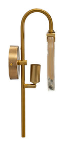 Lampada da Muro Softy 15x14x38 cm in Vetro e Ferro Oro e Naturale      