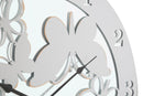 Orologio da Muro Bianco Butterfly Ø55x4,5 cm in Ferro MDF e Specchio Bianco