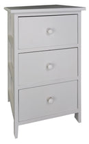 Comodino 3 Cassetti in Legno 35x25x55 cm Miki Bianco