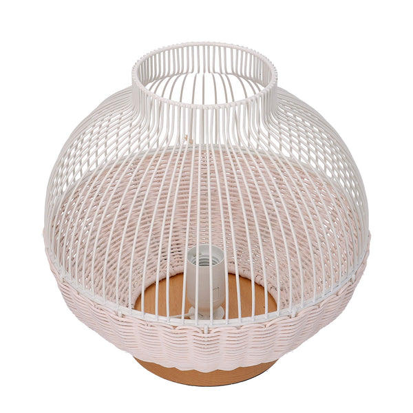 sconto Lampada in rattan bianco con attacco cm Ø30,5xh29,5