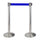 2 Colonnine Tendinastro 3 metri in Acciaio Inox Spazzolato Ø36x101 cm Nastro Blu