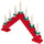 Candelabro Avvento Natalizio Elettrico LED 7 Candele di Natale Colore Rosso