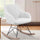Poltrona Sedia Dondolo Relax Base Slitta Scandinavo Imbottita Design Unic Crema