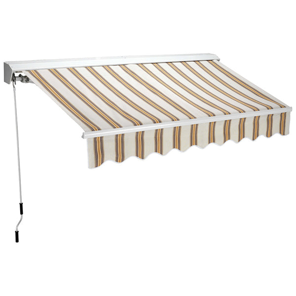 Tenda da Sole Semicassonata 200x300 cm Tessuto in Poliestere Riga Beige Seconda Scelta sconto