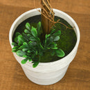 Set 2 Piante Artificiali Alberi di Bosso da Interno ed Esterno Ø28x60 cm con Vaso Verde