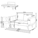 Divano 2 Posti 186x78x87 cm in Tessuto Grigio chiaro