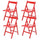 Set 4 Sedie pieghevoli 42,5x47,5x79 cm Penelope in legno rossa