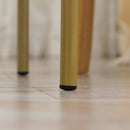 Tavolino da Caffè con Piano d'Appoggio Effetto Marmo Ø55x45 cm Struttura in Metallo Dorato