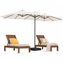 Ombrellone Doppio da Esterno 450x265x237 cm con Base 65x65 cm e Rivestimento Anti UV Crema      