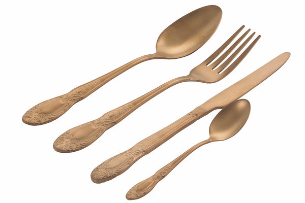 Servizio Set di Posate 24 Pezzi in Acciaio Satinato Rame Villa d'Este Home Tivoli Wonderland sconto