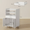 Mobile Cucina Multiuso 59x40x92 cm con Ripiano Estraibile in MDF Bianco  