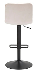 Sgabello Bar High Bianco 43x49,5x85,5 cm in Ferro e Compensato e Spugna e Poliestere Nero e Bianco      