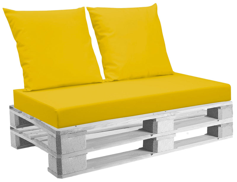 Cuscini per Pallet 120x80 cm Seduta e Schienale in Similpelle Mariotti Belem Giallo