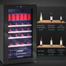 Cantinetta Frigorifero per Vino da 63L con Ripiani Regolabili per 16 Bottiglie e 25 Lattine 43x45x74 cm Nero      