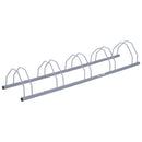 Rastrelliera Portabici 5 Posti in Acciaio 140,5x30x21,5 cm  Argento