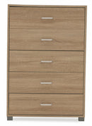 Cassettiera 5 Cassetti 68x40x101 cm in MDF Soriani Rovere