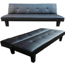 Divano Letto 3 Posti Reclinabile Divanoletto Prontletto in Similpelle Nero