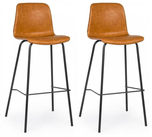 Set 2 Sgabelli Bar 39x44x103,5h cm Kyra Pu Cuoio Vintage sconto