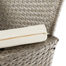 Panca da Giardino con Tavolino Integrato 123x54x 82,5 cm in Polyrattan e Vetro Crema  
