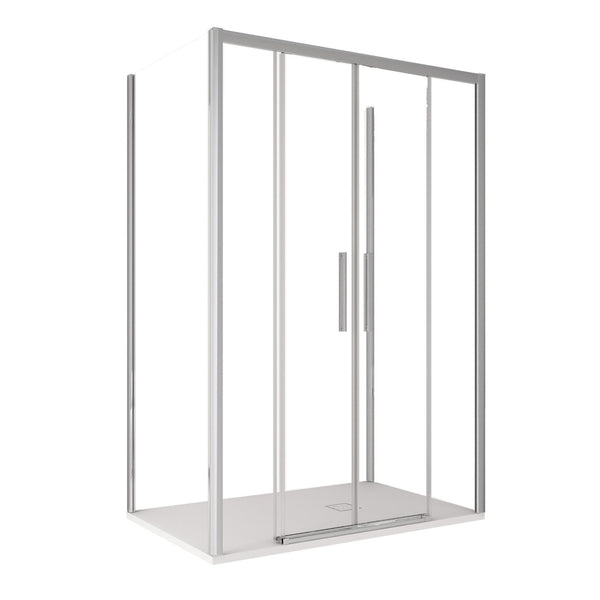 prezzo Box Doccia 3 Lati 2 Ante Scorrevoli in Cristallo Trasparente 6mm H195 Bonussi Eliane Varie Misure