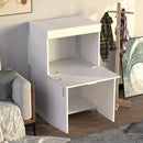 Mobile Asse da Stiro a Scomparsa Salvaspazio Richiudibile 55x38x90,5 cm In MDF Bianco Frassino