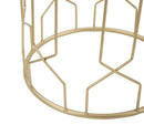 Tavolinetti Glam Lignes Tris Ø40x63-35x57,5-30x53,5 cm in Ferro e Vetro Oro