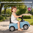 Macchina Cavalcabile per Bambini 12-36 Mesi Licenza Fiat 61x28x38,3 cm con Musica e Clacson in PP Blu      