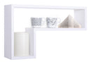 Mensola da Parete a Forma di L 61x37x15,5 cm in Fibra di Legno Lettera Bianco