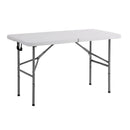 Tavolo Catering Pieghevole 120x60x48 h cm in Acciaio Bianco