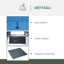 Tenda da Doccia Pop Up Impermeabile 126x124x189 cm con Porta a Cerniera Blu   
