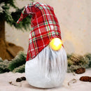 Gnomo di Natale H45 cm con Luce Bianco con Cappello Scozzese