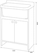 Mobile Lavatoio in PVC 55x34x80 cm 2 Ante Forlani Pancrazio Bianco