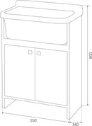 Mobile Lavatoio in PVC 55x34x80 cm 2 Ante Forlani Pancrazio Bianco